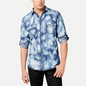 INC International Concepts Men's Denim Shirt NAVY